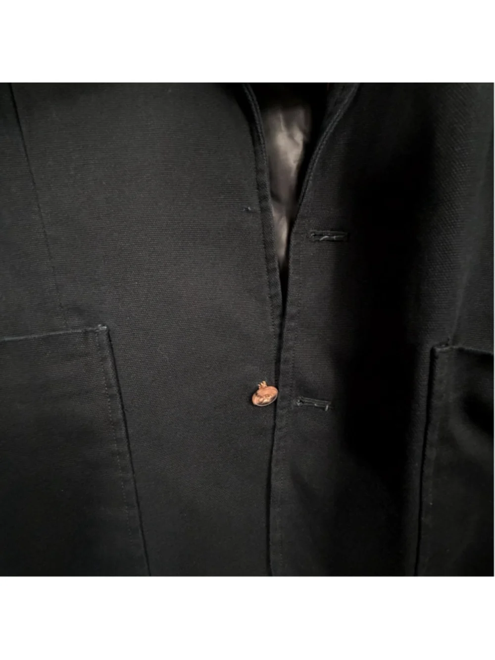 Duluth Trading Co Blazer Jacket Black Conceal Carry Cotton Notch Lapel Men Large